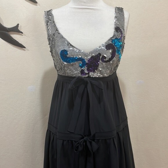 M Missoni Black Silk Silver & Purple Sequin Cocktail Dress - 2 -New Year's Eve! - Picture 3 of 12